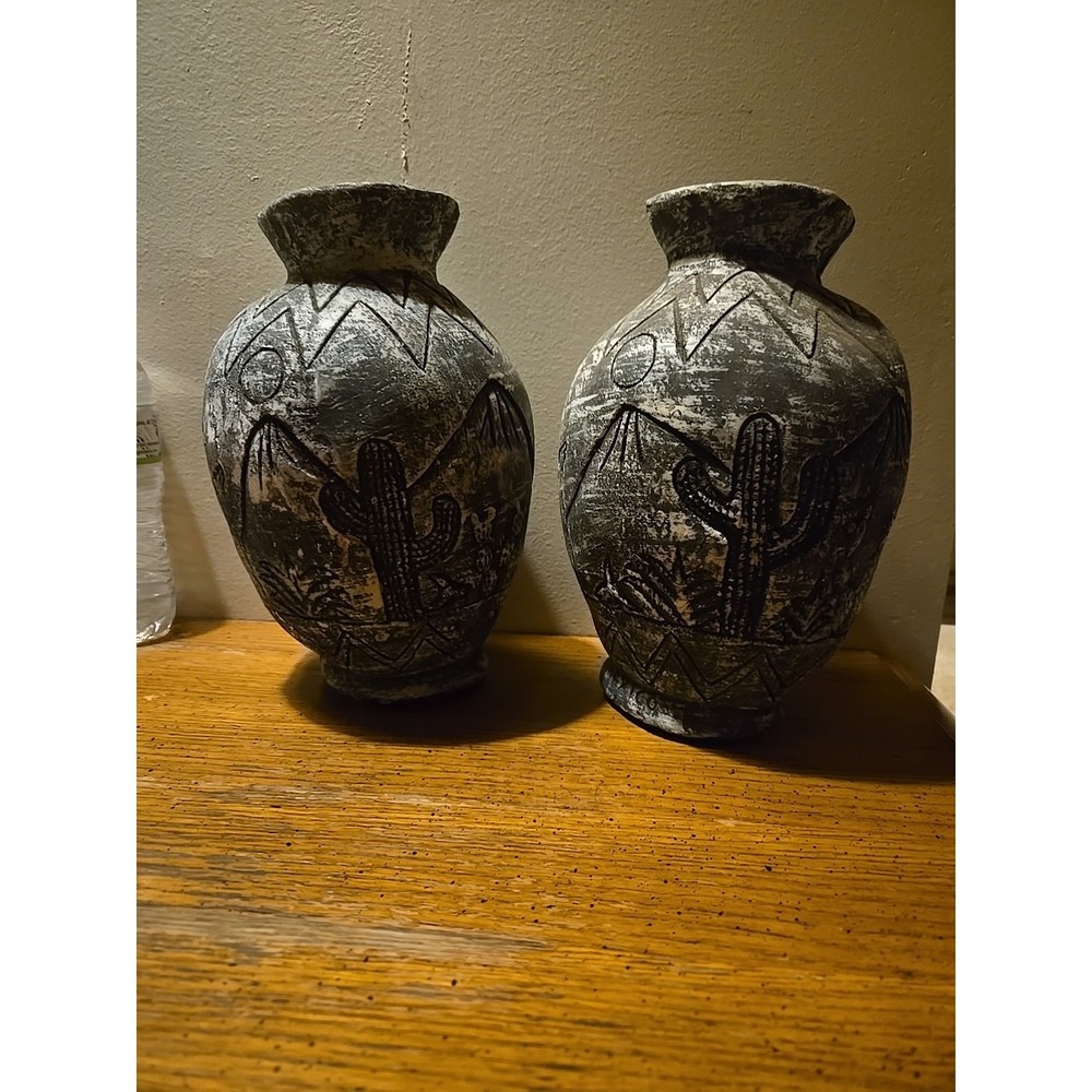 Navajo Etched Pottery Vases